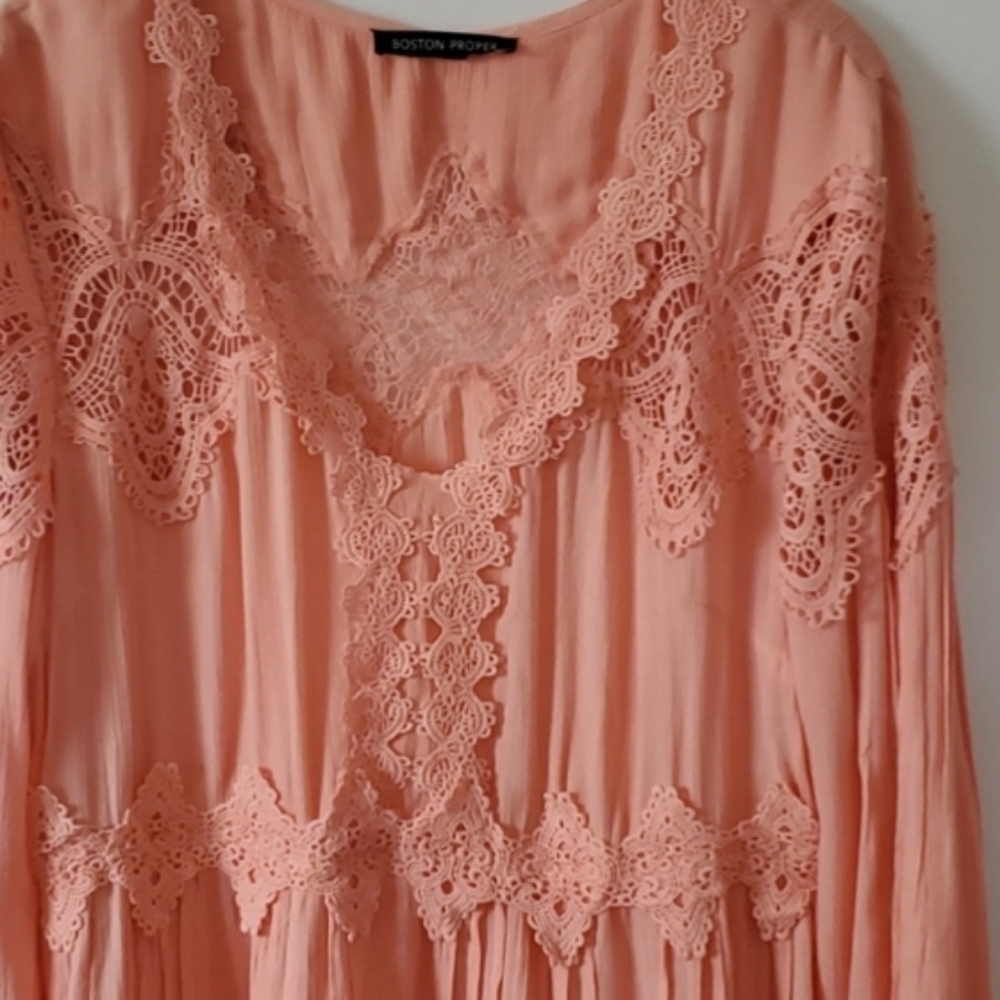 Boston Proper Yellow Lace Tunic Top - Picture 4 of 8